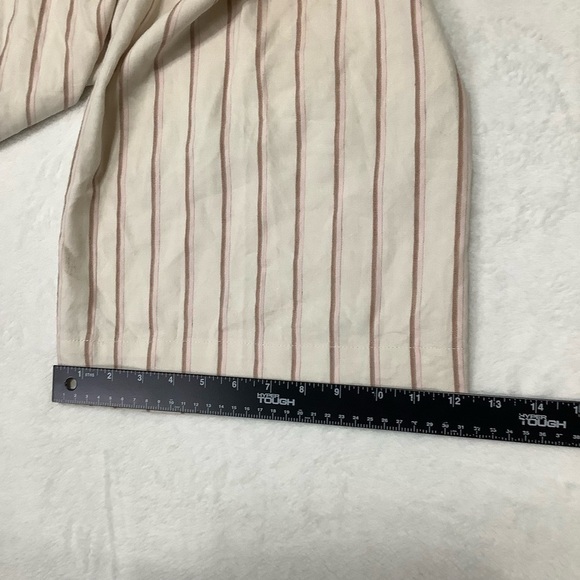 J. Jill Linen Stretch Jenna Crop Pants Striped Wide Leg Size Medium - Picture 6 of 10